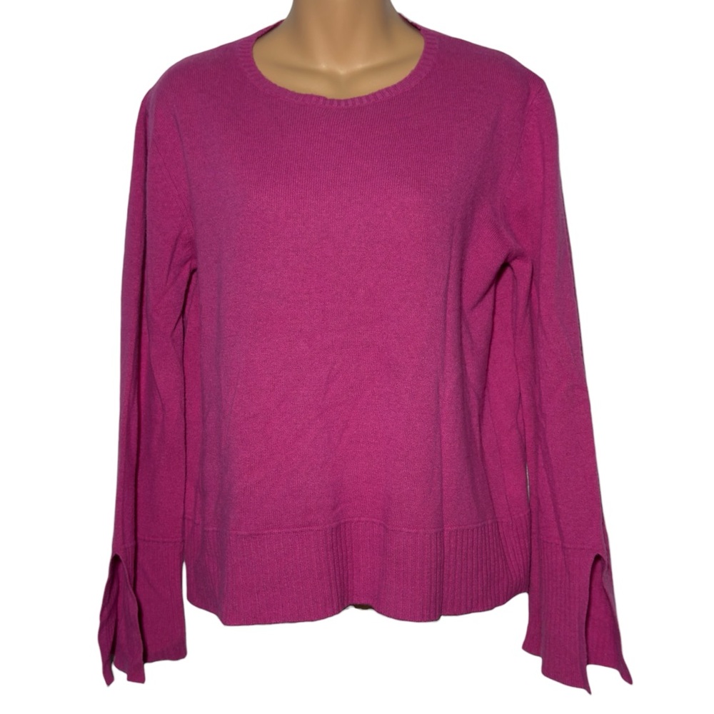 New Cashmere Sweater Medium Scandi Girl Fairy Fuchsia Knit Pullover New Cozy